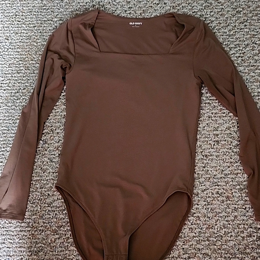 EUC Old navy brown square neck bodysuit,SZ medium